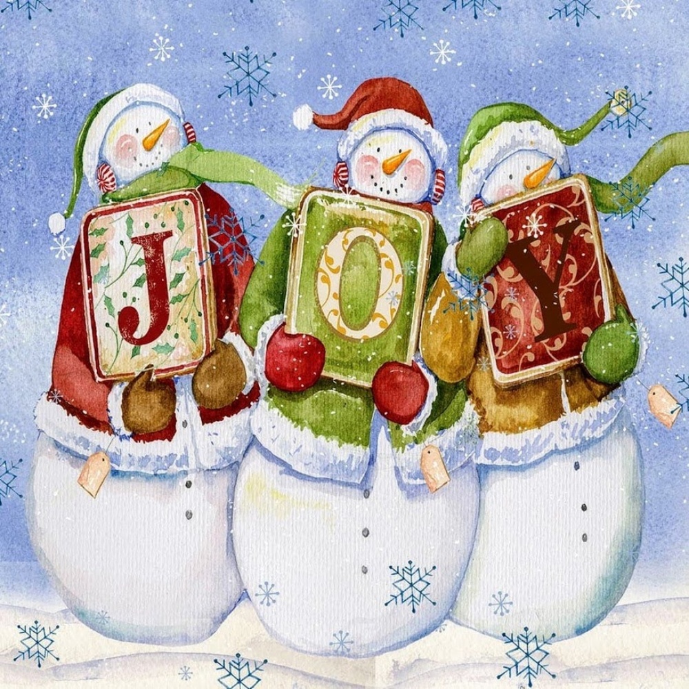 Pillow Cover- NEW- Christmas Joy Snowman Snow